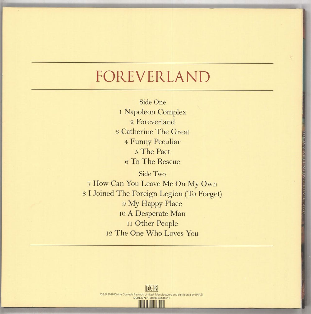 The Divine Comedy Foreverland UK vinyl LP album (LP record) 5050954436511