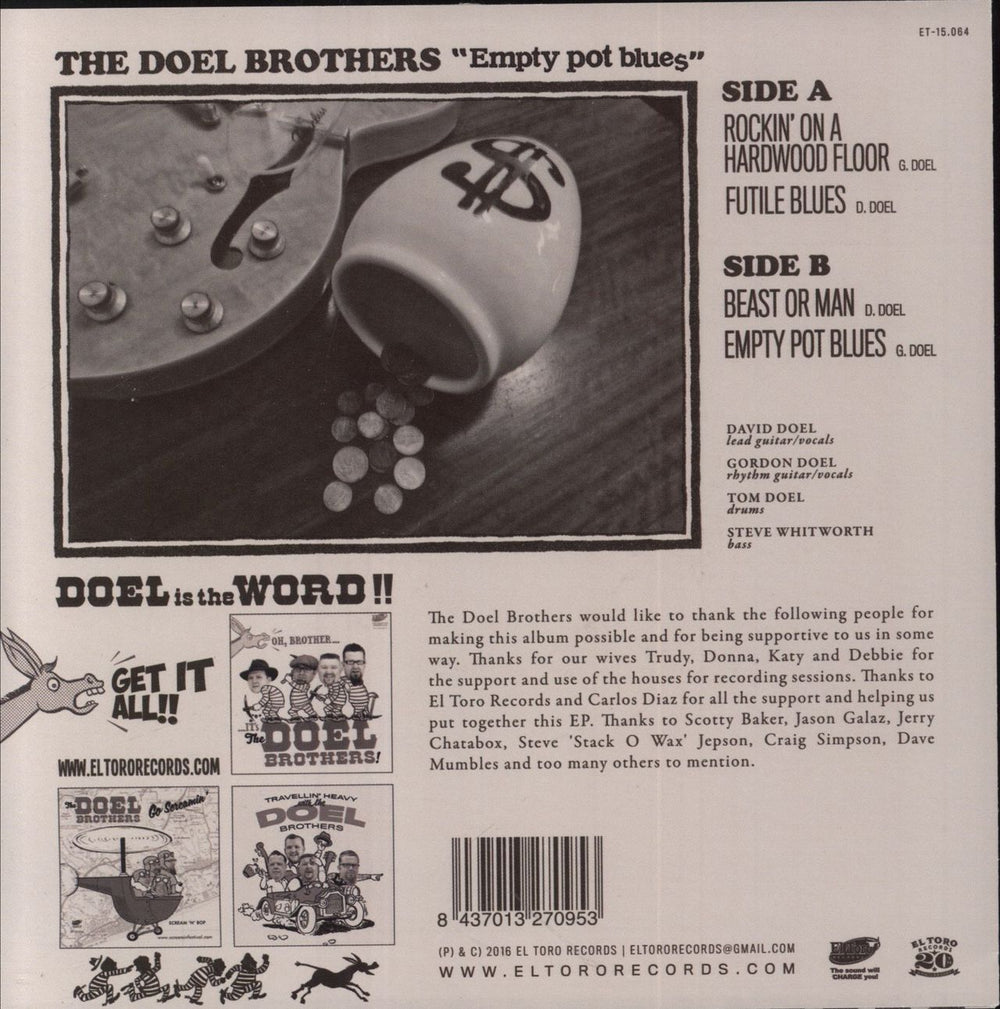The Doel Brothers Empty Pot Blue$ + CD Spanish 7" vinyl single (7 inch record / 45) 8437013270953