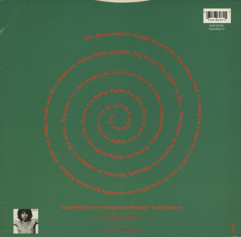 The Doors Light My Fire UK 12" vinyl single (12 inch record / Maxi-single) 075596653701