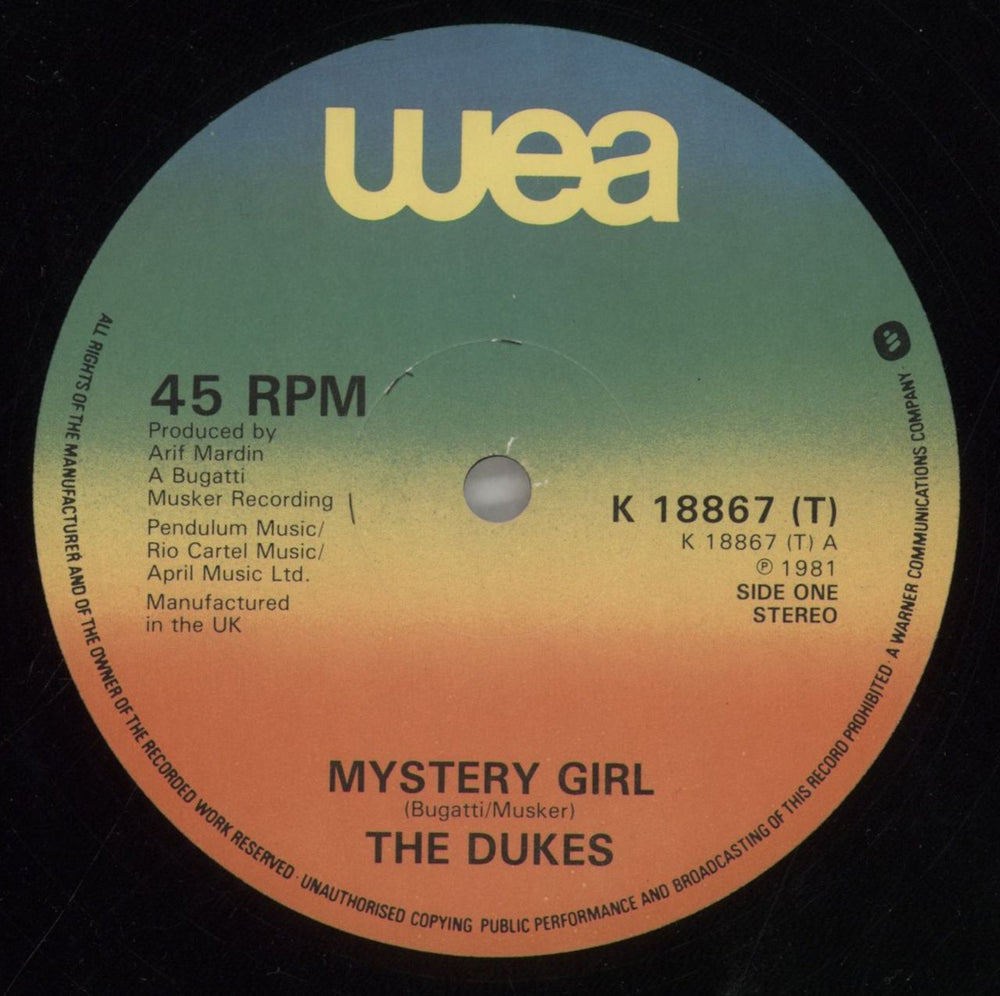 The Dukes Mystery Girl UK 12" vinyl single (12 inch record / Maxi-single) UW912MY657869