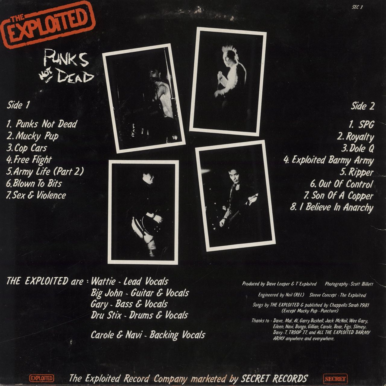 The Exploited Punks Not Dead - VG Italian Vinyl LP — RareVinyl.com