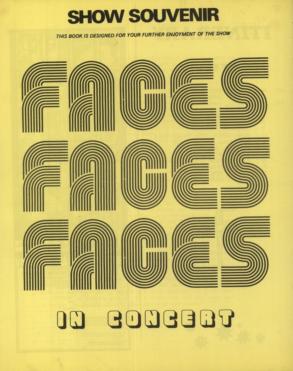 The Faces Show Souvenir UK tour programme