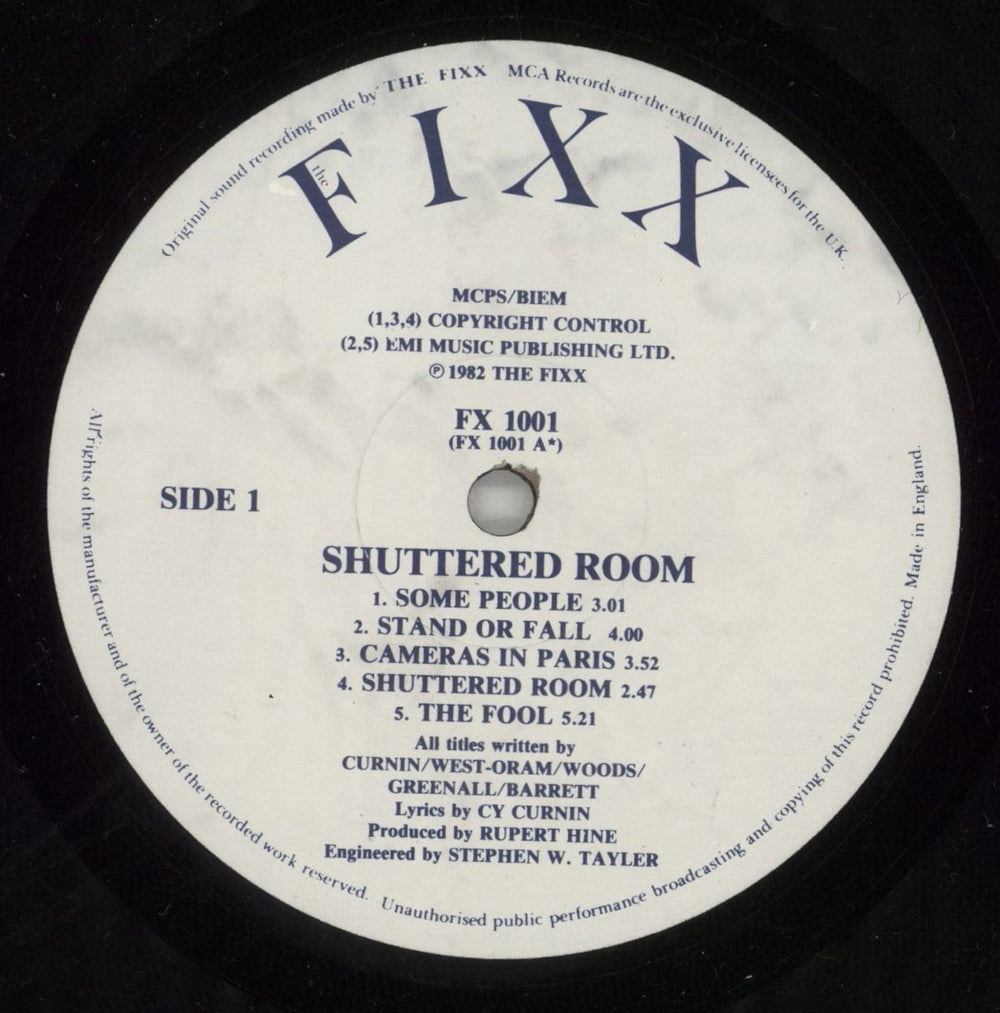 The Fixx Shuttered Room UK vinyl LP album (LP record) FIXLPSH194106