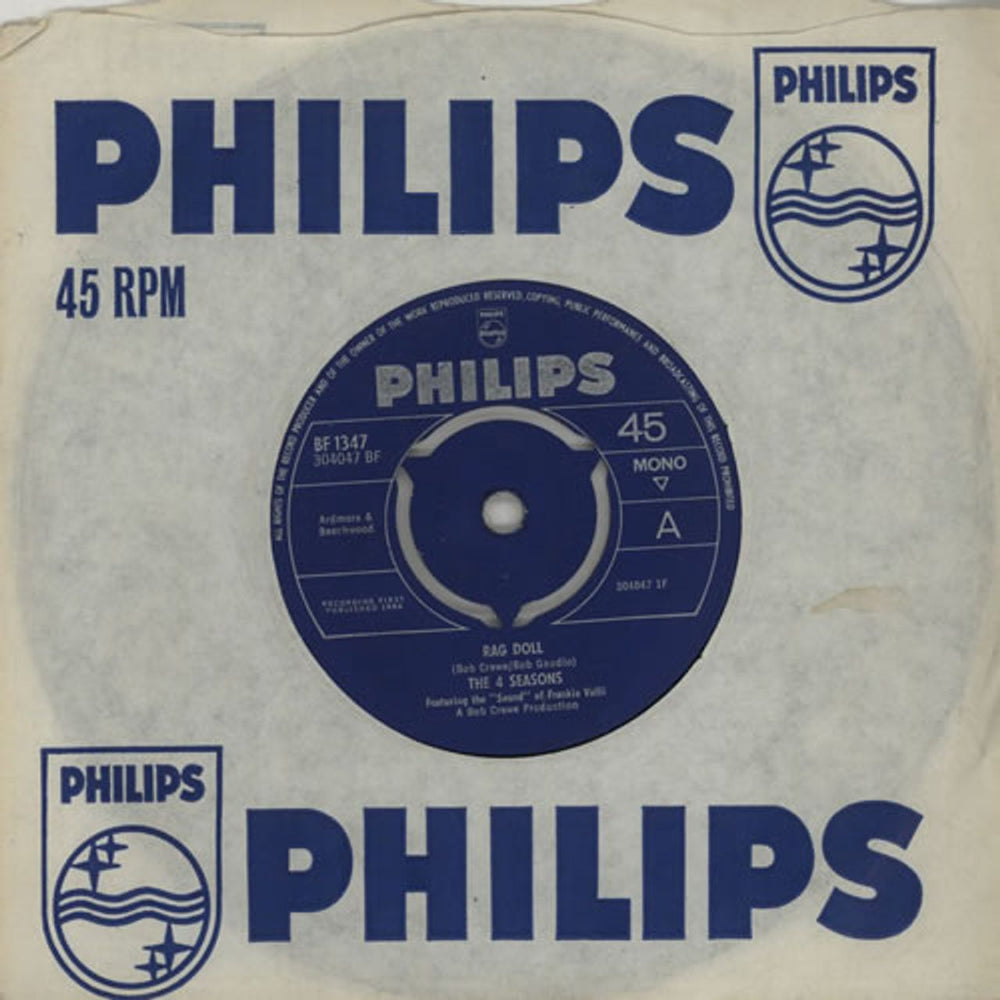 The Four Seasons Rag Doll - 3pr UK 7" vinyl single (7 inch record / 45) BF1347