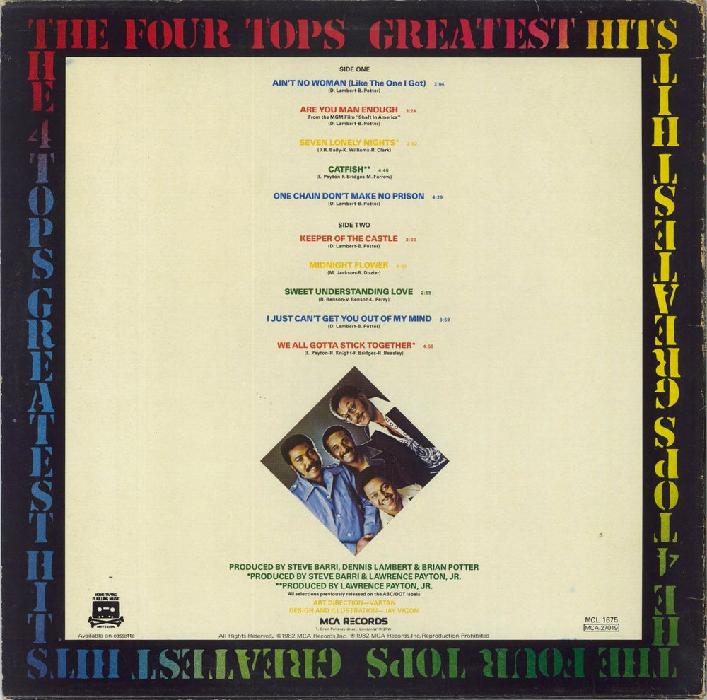The Four Tops Greatest Hits 1972 - 1976 UK vinyl LP album (LP record)