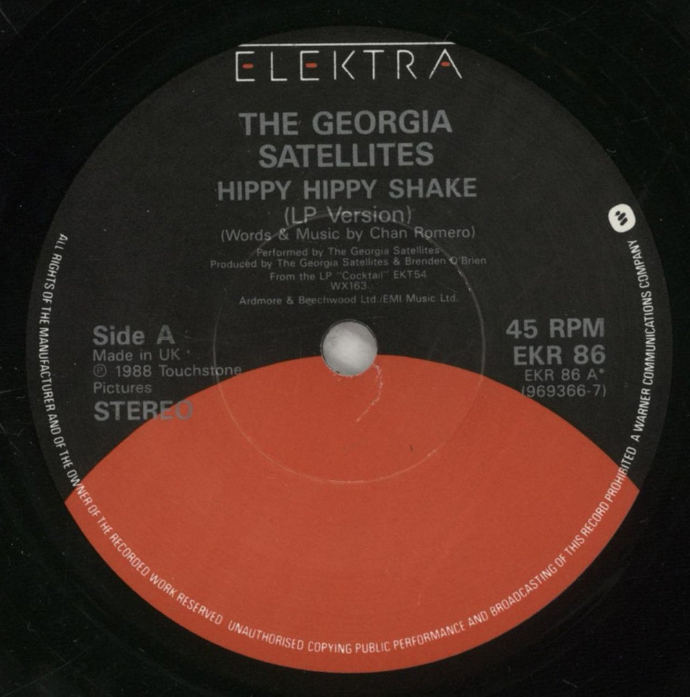 The Georgia Satellites Hippy Hippy Shake UK 7" vinyl single (7 inch record / 45) GSA07HI518309