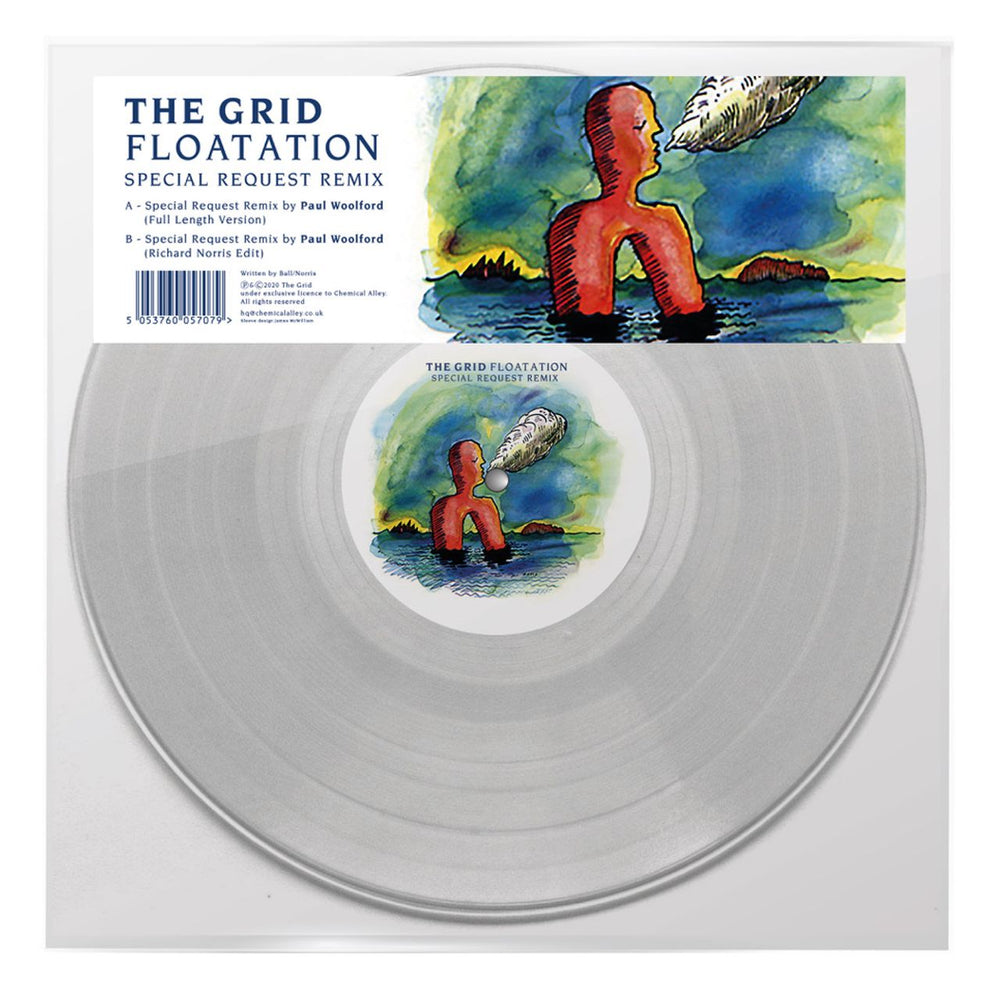 The Grid Floatation - Clear Vinyl UK 12" vinyl single (12 inch record / Maxi-single) ALI3
