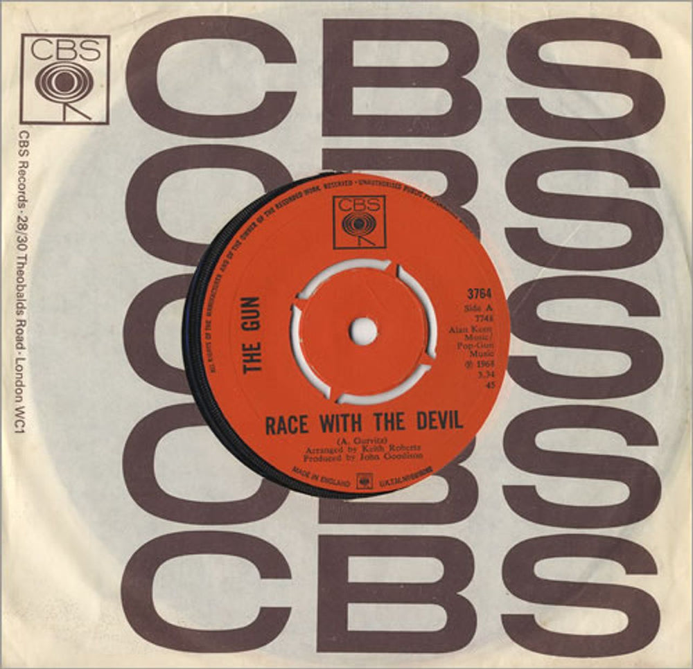 The Gun Race With The Devil - 4pr UK 7" vinyl single (7 inch record / 45) 3764