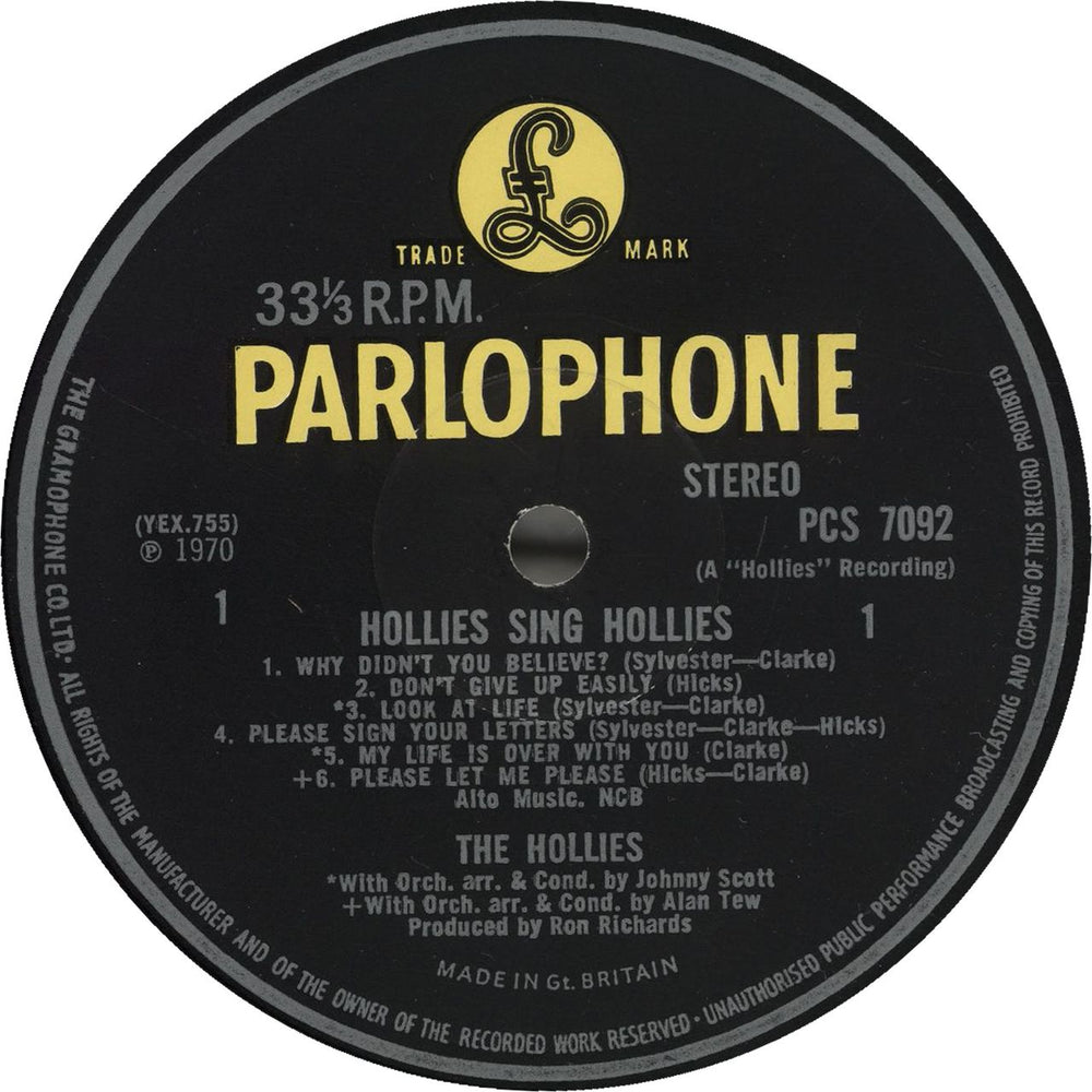 The Hollies Hollies Sing Hollies - 1st - VG UK vinyl LP album (LP record) HLLLPHO704136