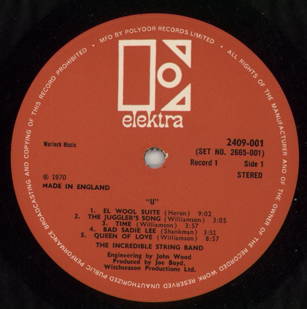 The Incredible String Band U + insert - VG Sleeve UK 2-LP vinyl record set (Double LP Album) IST2LUI869161