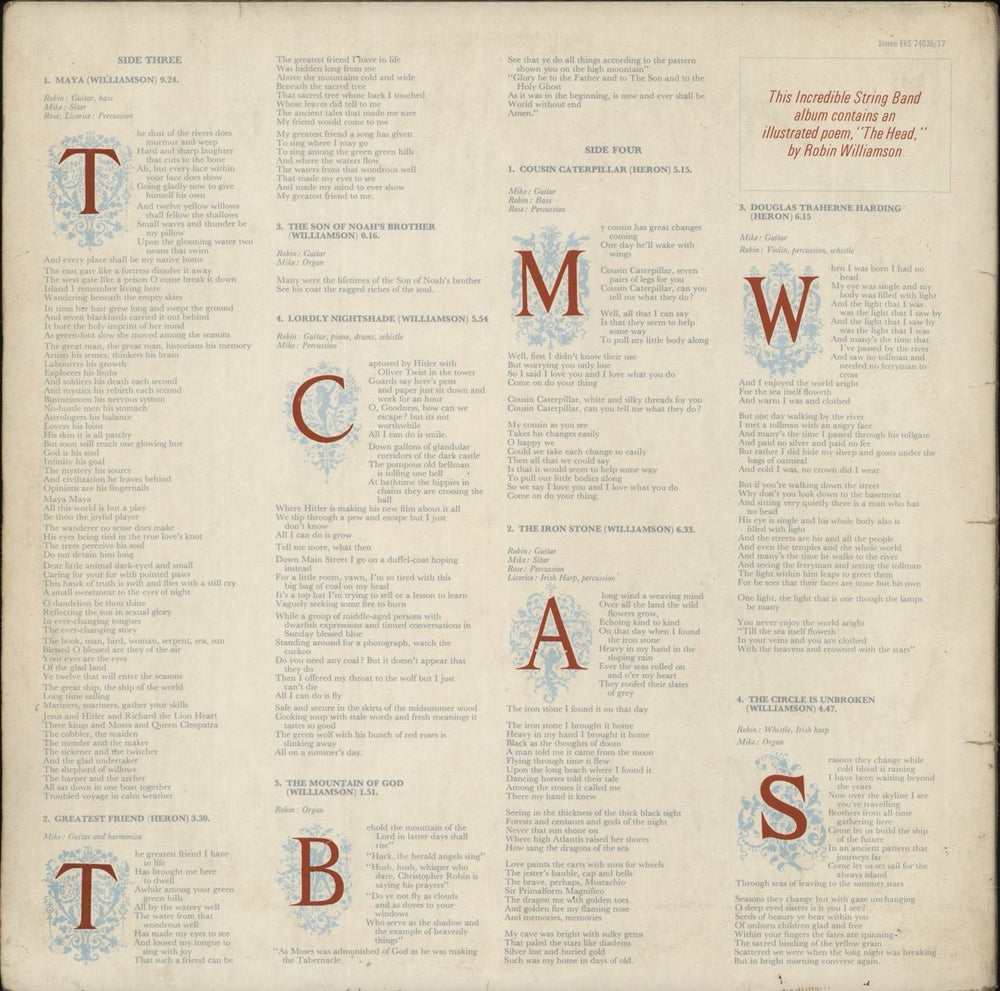 The Incredible String Band Wee Tam & The Big Huge - EX UK 2-LP vinyl record set (Double LP Album)