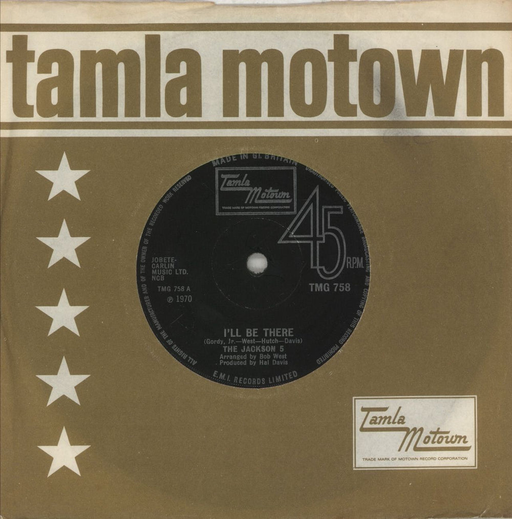 The Jackson Five I'll Be There UK 7" vinyl single (7 inch record / 45) TMG758