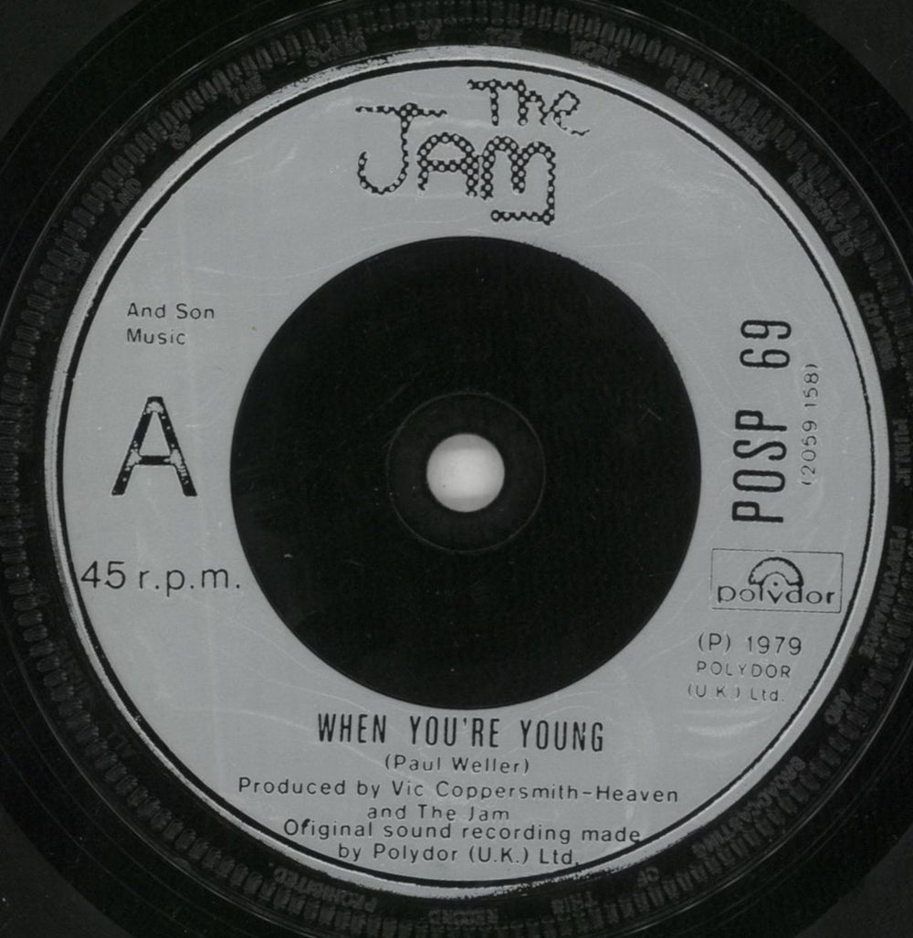 The Jam When You're Young - Laminated Sleeve UK 7" vinyl single (7 inch record / 45) JAM07WH92644