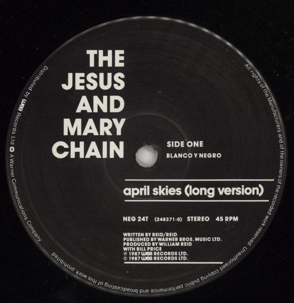 The Jesus & Mary Chain April Skies (Long Version) - Opened shrink with Store Sticker UK 12" vinyl single (12 inch record / Maxi-single) JMC12AP874434
