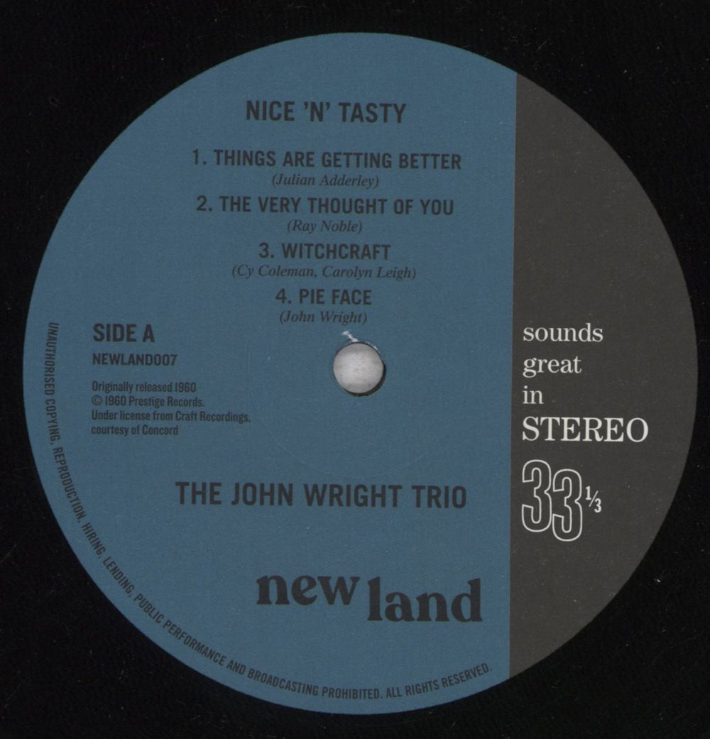 The John Wright Trio Nice 'N' Tasty - 180g UK vinyl LP album (LP record) 7OELPNI845105