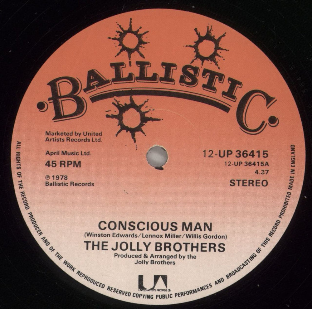 The Jolly Brothers Conscious Man UK 12" vinyl single (12 inch record / Maxi-single) 12-UP36415