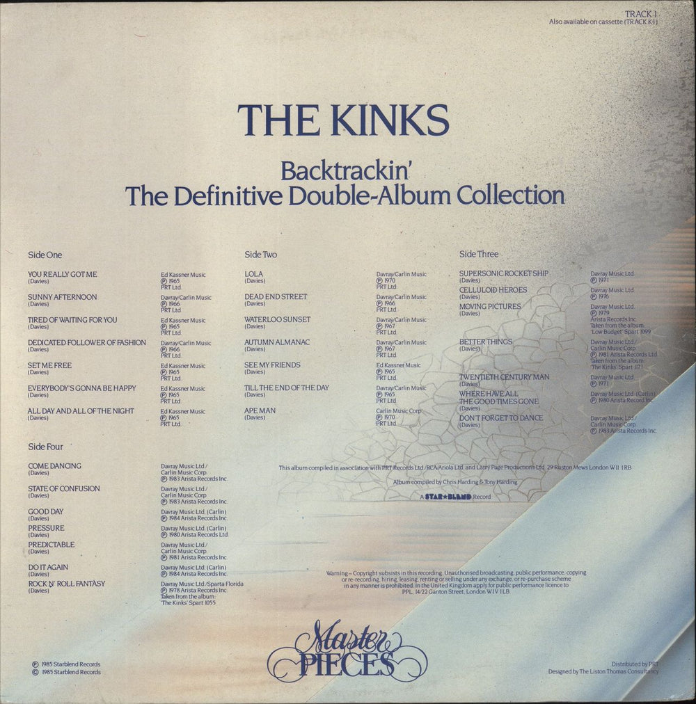 The Kinks Backtrackin' UK 2-LP vinyl record set (Double LP Album)
