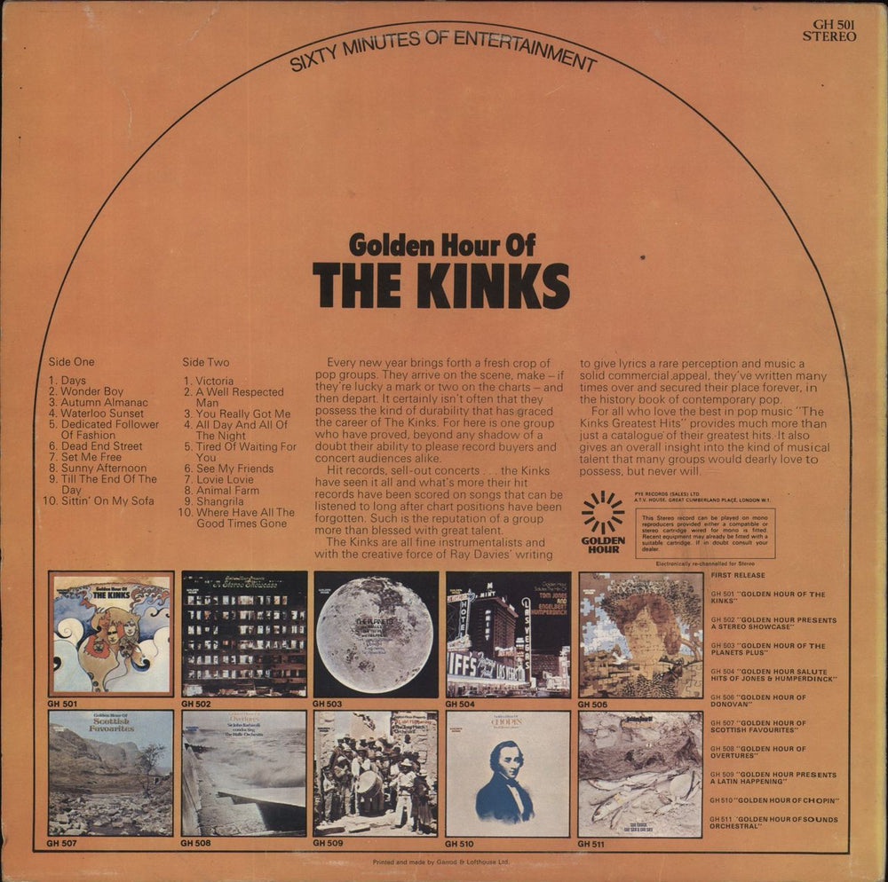 The Kinks Golden Hour Of The Kinks - 1st - Red UK vinyl LP album (LP record)