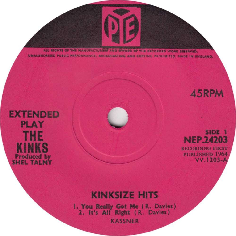 The Kinks Kinksize Hits UK 7" vinyl single (7 inch record / 45)