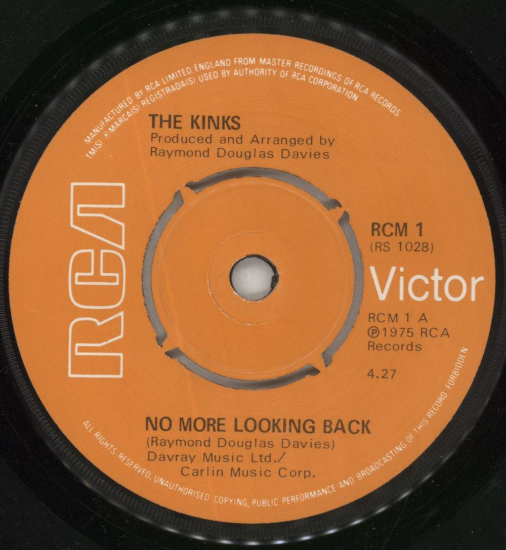 The Kinks No More Looking Back + p/s UK 7" vinyl single (7 inch record / 45) KIN07NO88991