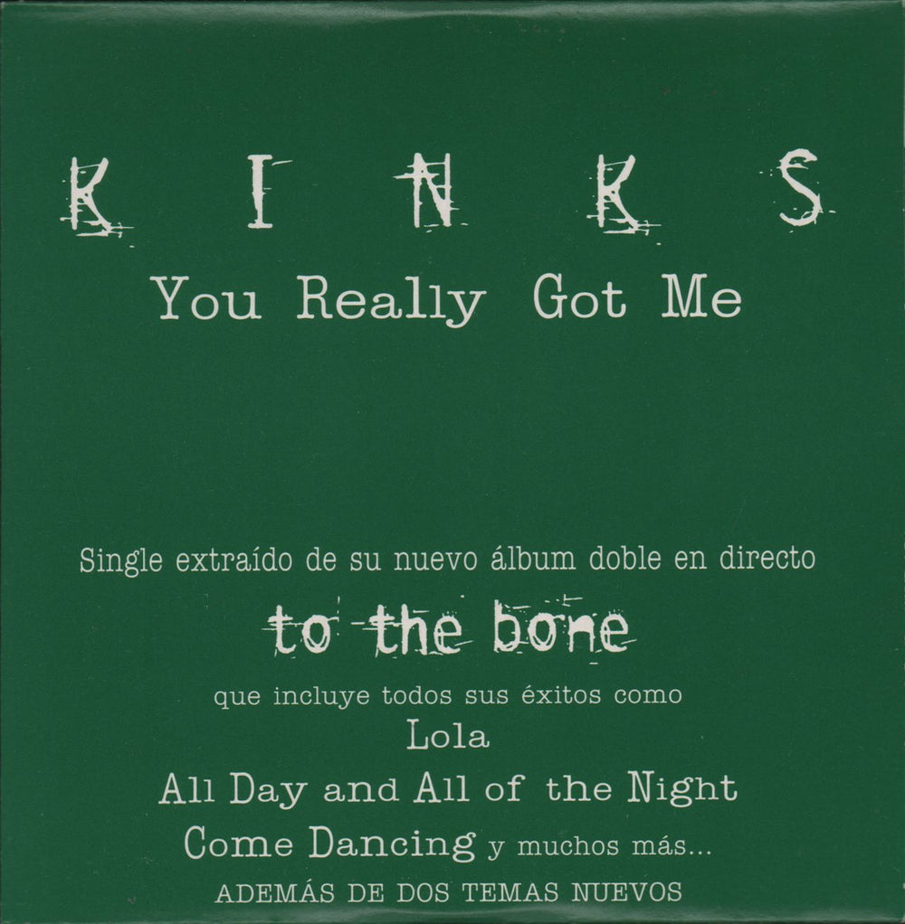 The Kinks You Really Got Me Spanish Promo CD single (CD5 / 5") PH97000