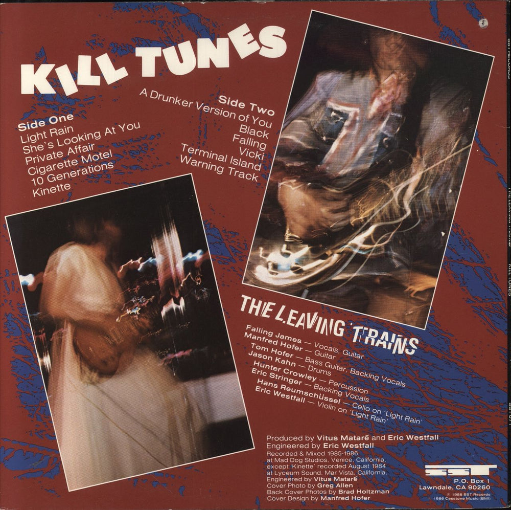 The Leaving Trains Kill Tunes US vinyl LP album (LP record)