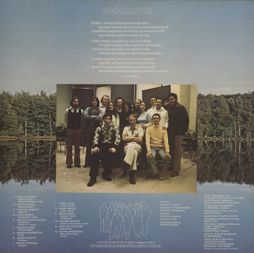 The Mahavishnu Orchestra Apocalypse UK vinyl LP album (LP record)