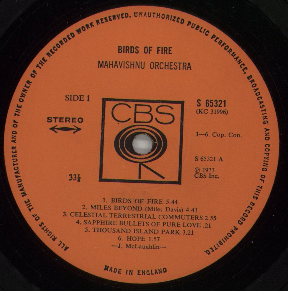 The Mahavishnu Orchestra Birds Of Fire - EX UK vinyl LP album (LP record) MHVLPBI216970