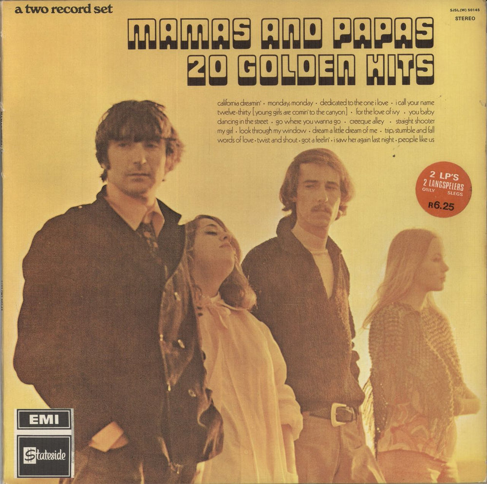 The Mama's And The Papa's 20 Golden Hits South African 2-LP vinyl record set (Double LP Album) SJSL(W)50145