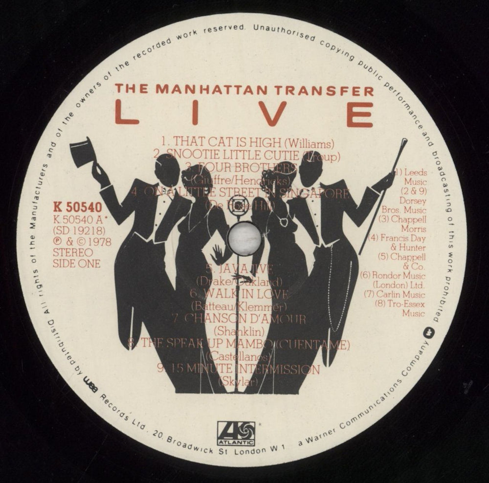 The Manhattan Transfer Live UK vinyl LP album (LP record) MNHLPLI461382