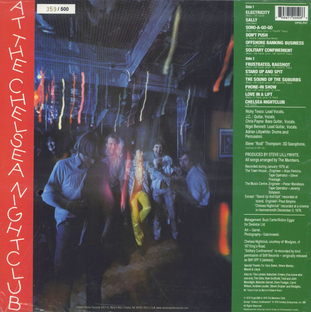 The Members At The Chelsea Nightclub - Green Vinyl US vinyl LP album (LP record) 855971005086