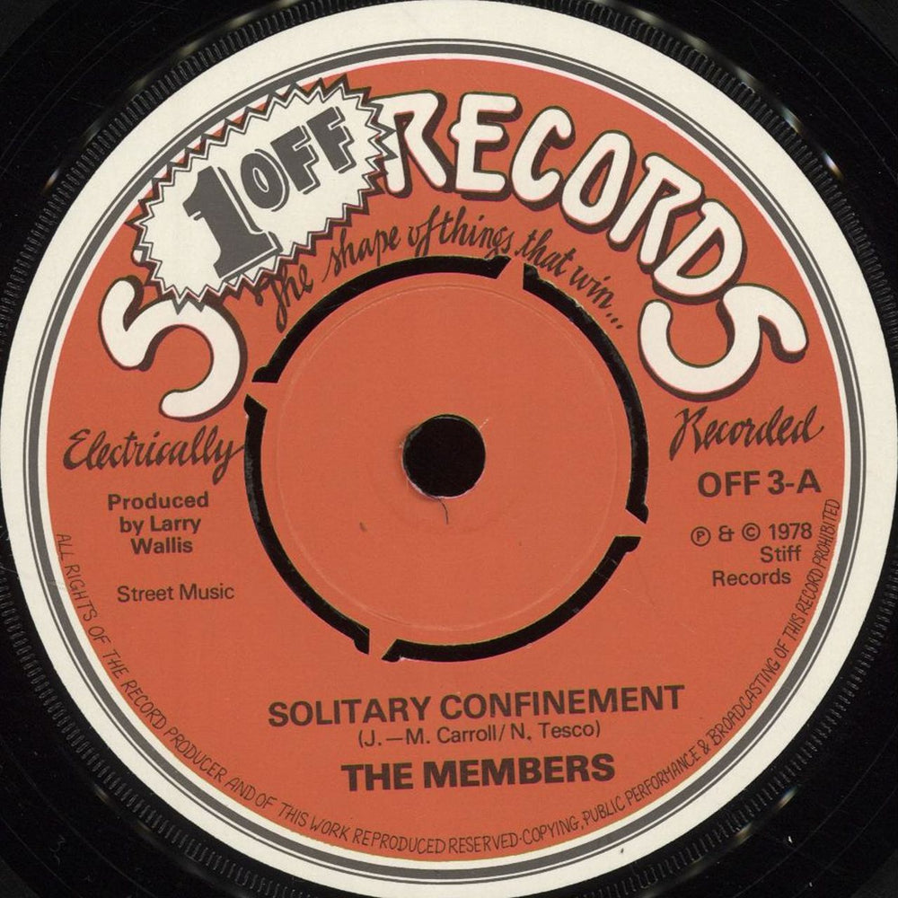 The Members Solitary Confinement UK 7" vinyl single (7 inch record / 45) MMB07SO450677