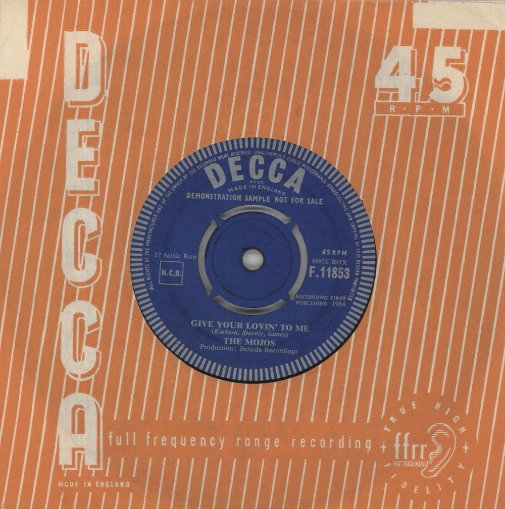 The Mojos Everything's Al' Right UK Promo 7" vinyl single (7 inch record / 45)