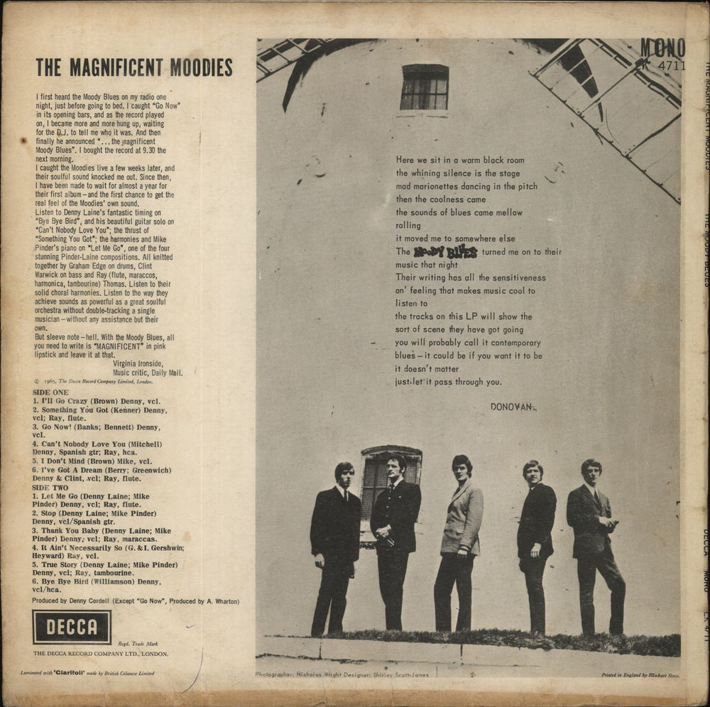 The Moody Blues The Magnificent Moodies - 1st - VG UK vinyl LP album (LP record)