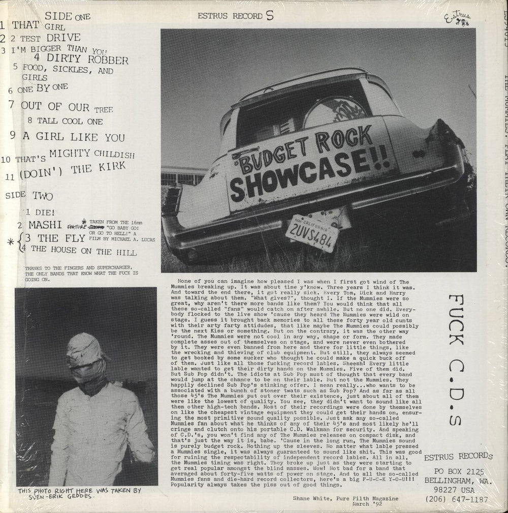 The Mummies Play Their Own Records! US vinyl LP album (LP record)