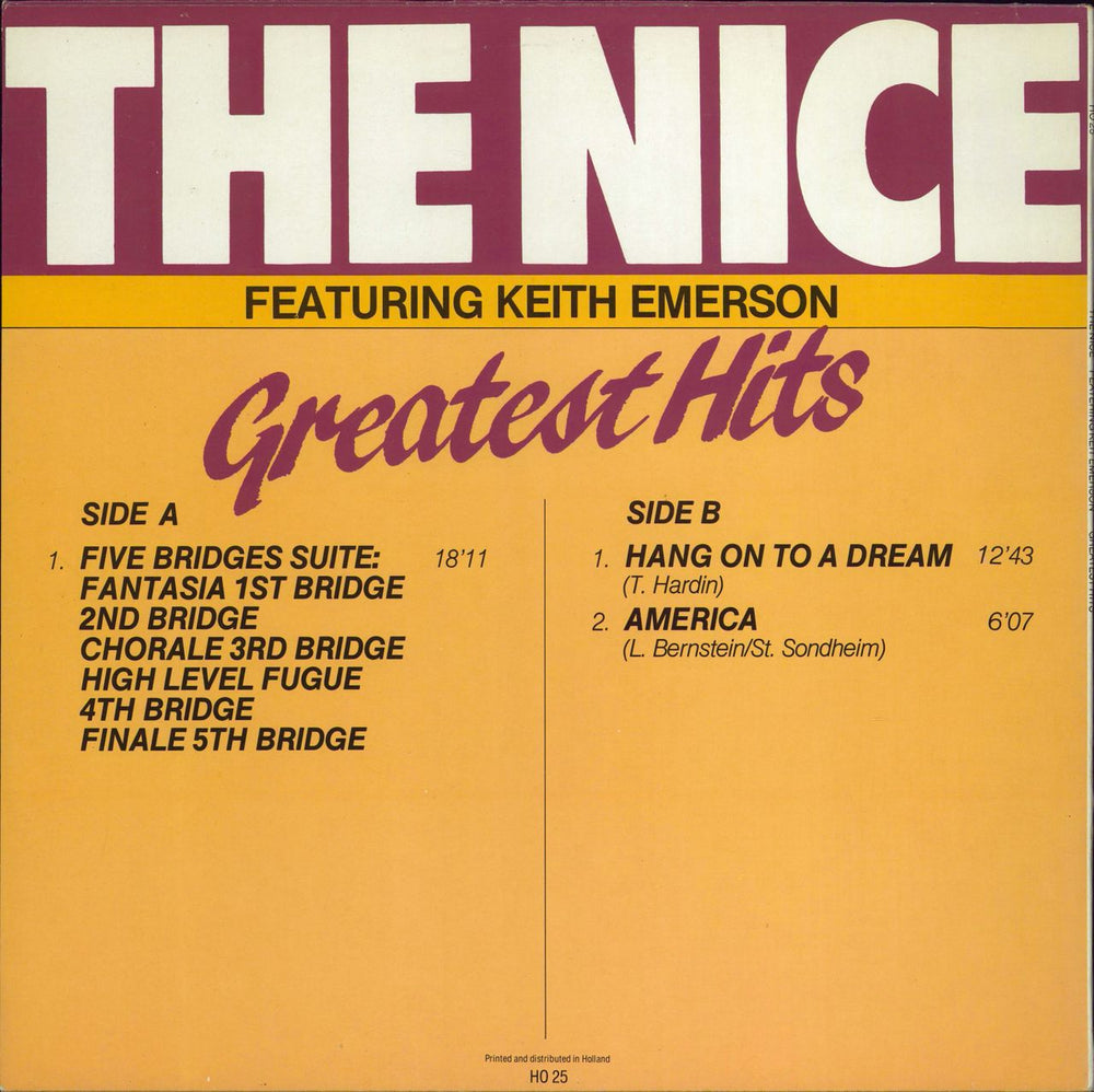 The Nice Greatest Hits Dutch vinyl LP album (LP record)