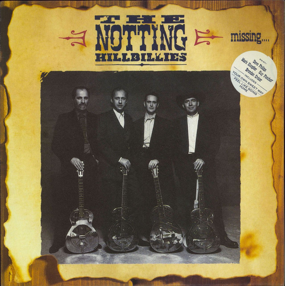 The Notting Hillbillies Missing... - Hype Stickered - EX UK vinyl LP album (LP record) 842671-1