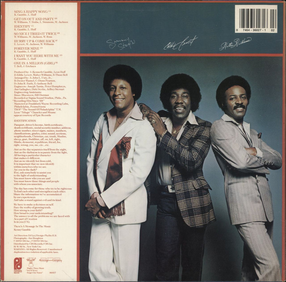 The O'Jays Identify Yourself UK vinyl LP album (LP record)