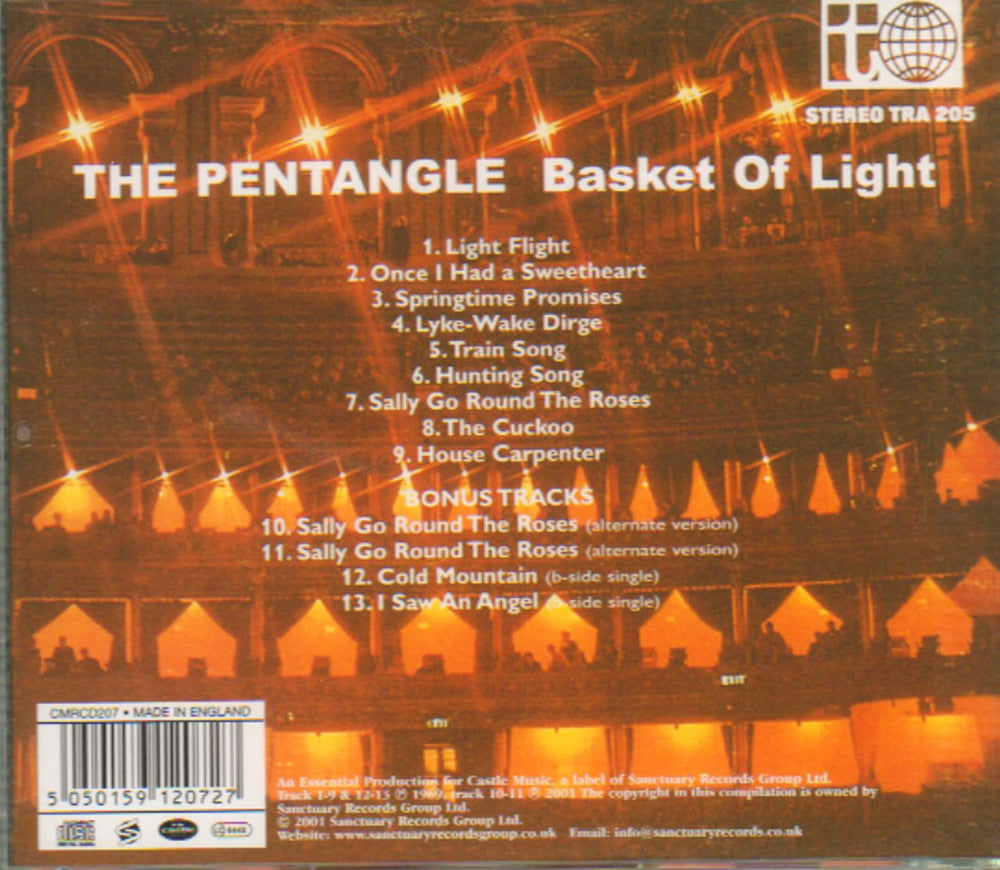 The Pentangle Basket Of Light UK CD album (CDLP) PNTCDBA643624