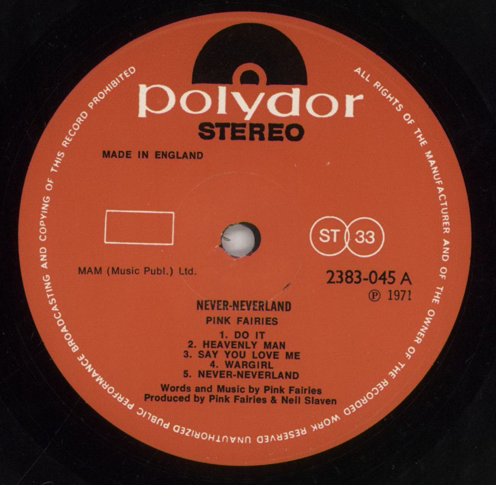 The Pink Fairies Never Never Land - 1st UK vinyl LP album (LP record) PFALPNE72828