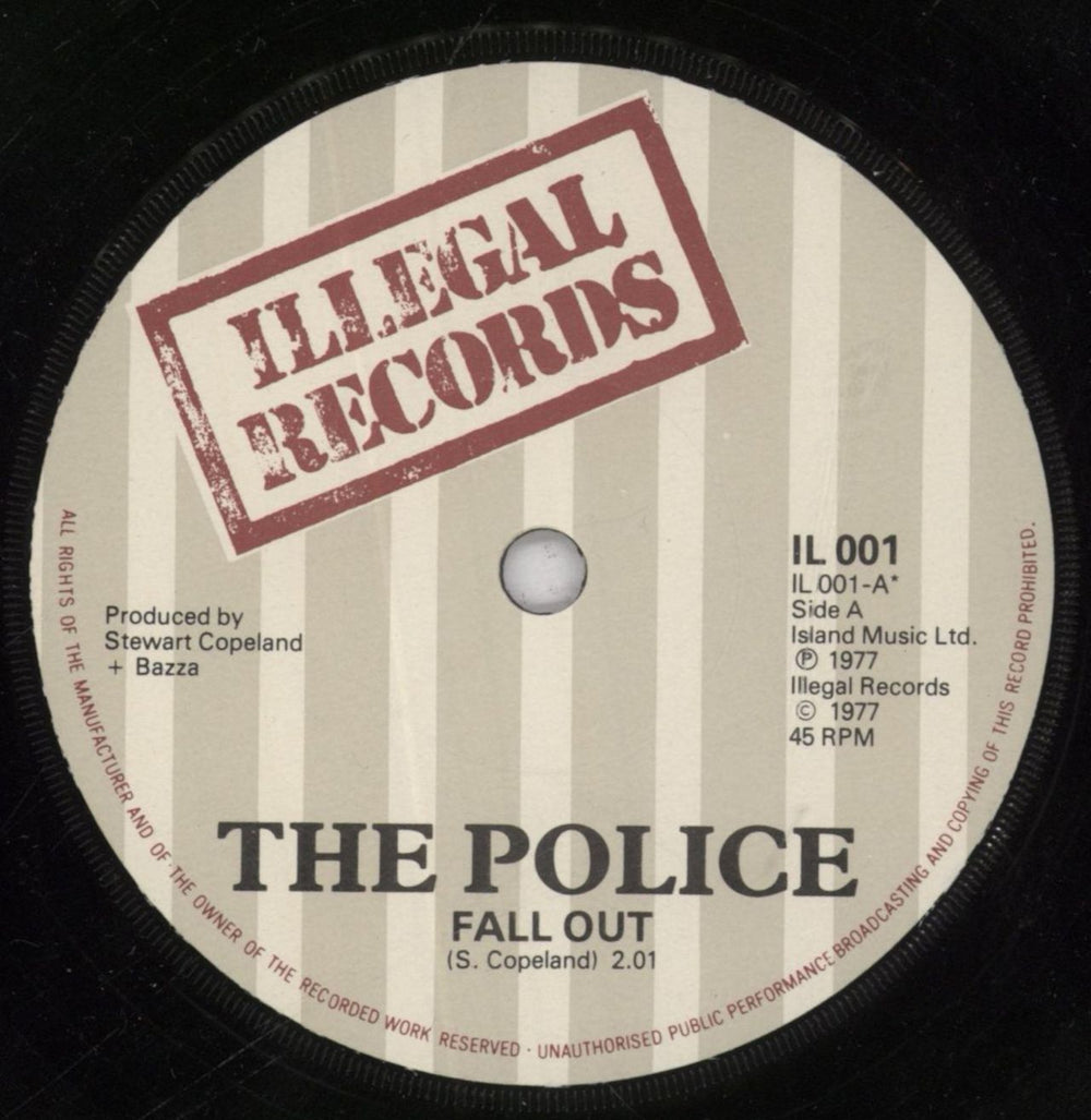 The Police Fall Out - 6th UK 7" vinyl single (7 inch record / 45) POL07FA620835