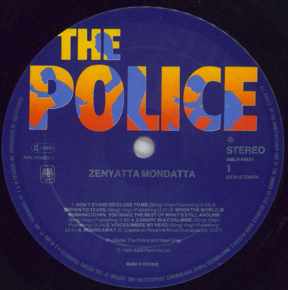 The Police Zenyatta Mondatta Dutch vinyl LP album (LP record) POLLPZE861067