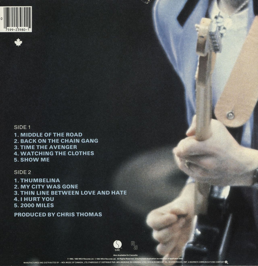 The Pretenders Learning To Crawl Canadian vinyl LP album (LP record)