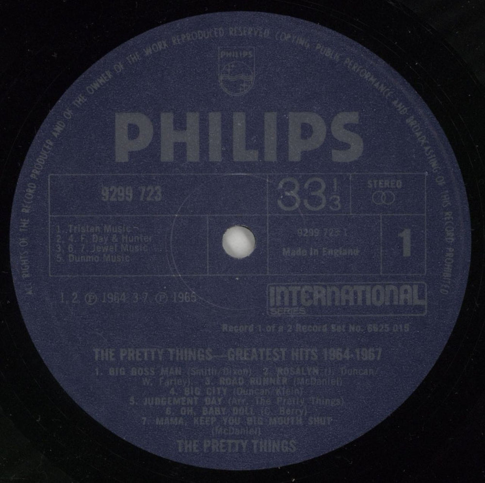 The Pretty Things Greatest Hits 1964-1967 UK 2-LP vinyl record set (Double LP Album) PTH2LGR212119