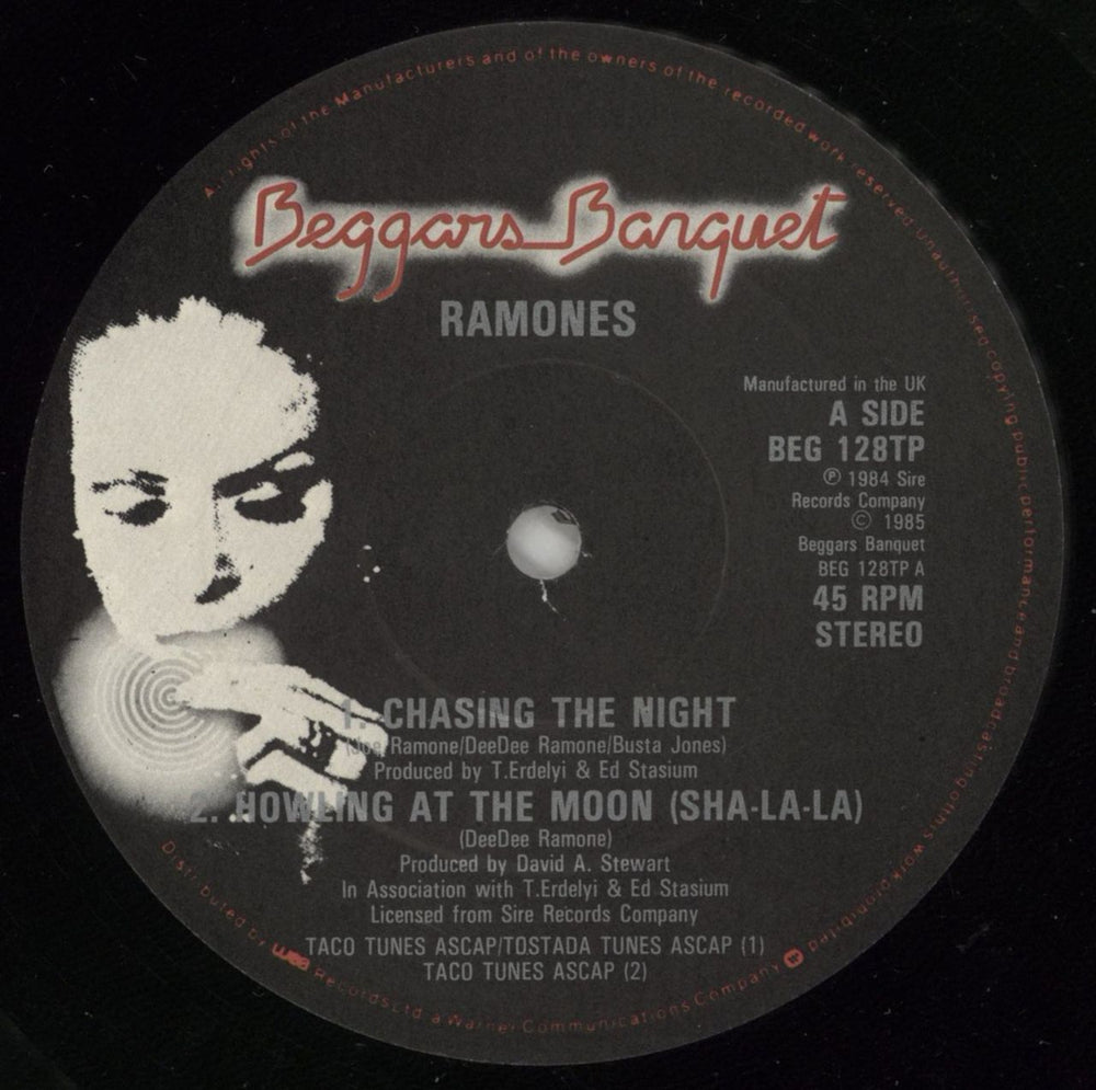 The Ramones Chasing The Night / Howling At The Moon [Sha-La-La] - VG UK 12" vinyl single (12 inch record / Maxi-single) RAM12CH866416
