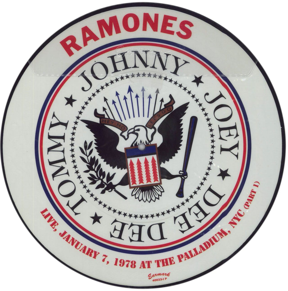 The Ramones Live, January 7, 1978 At The Palladium, NYC (Part 1) UK picture disc LP (vinyl picture disc album) 8013252480331