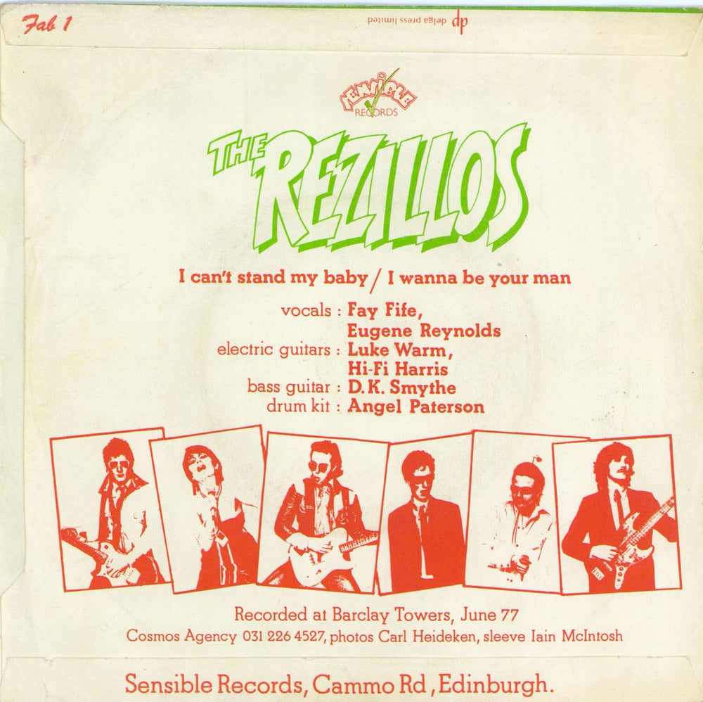 The Rezillos I Can't Stand My Baby - Solid - Mis-labelled UK 7" vinyl single (7 inch record / 45) REZ07IC769896