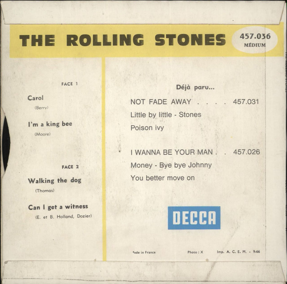 The Rolling Stones Carol E.P. - 66 French 7" vinyl single (7 inch record / 45)
