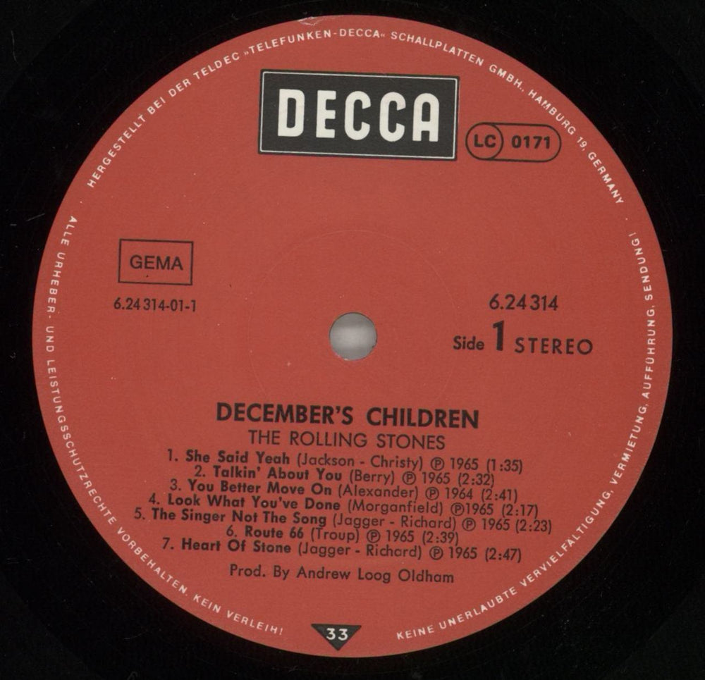 The Rolling Stones December's Children (And Everybody's) - Ex German vinyl LP album (LP record) ROLLPDE881018