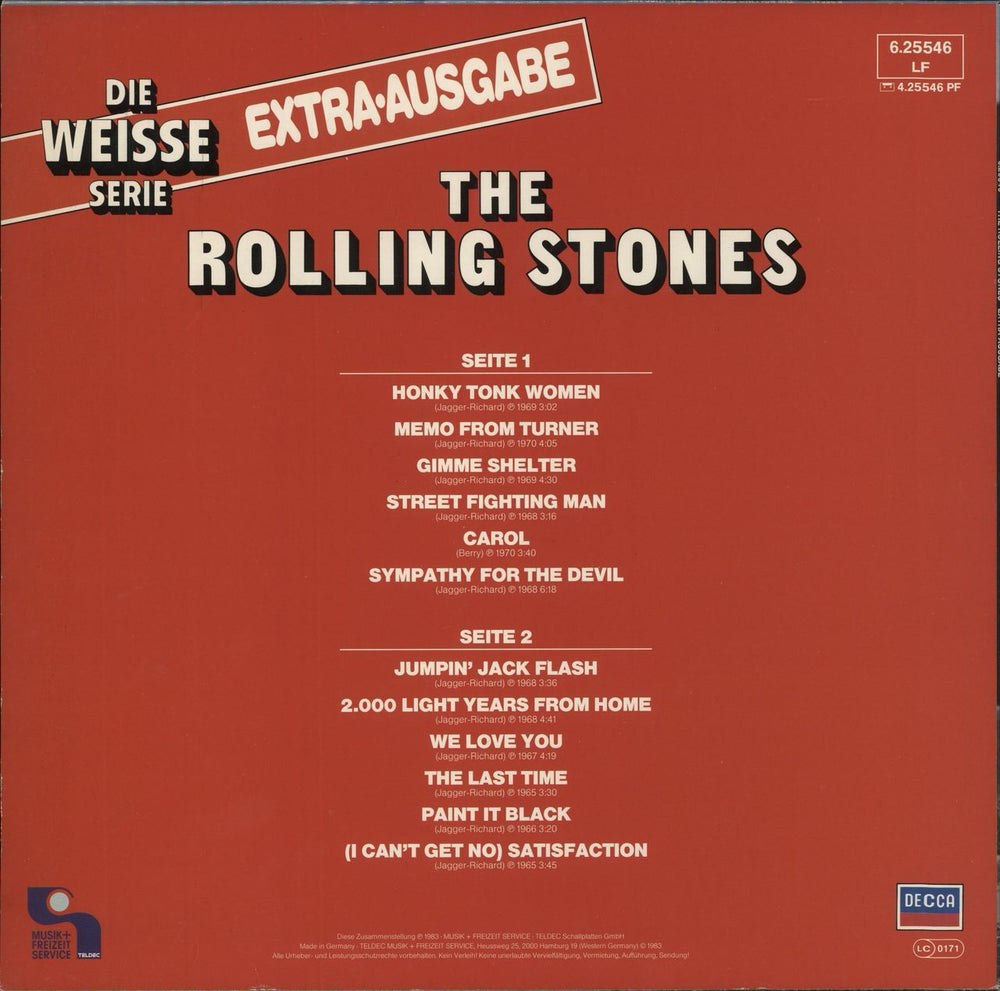 The Rolling Stones Die Weisse Serie Extra-ausgabe German vinyl LP album (LP record)